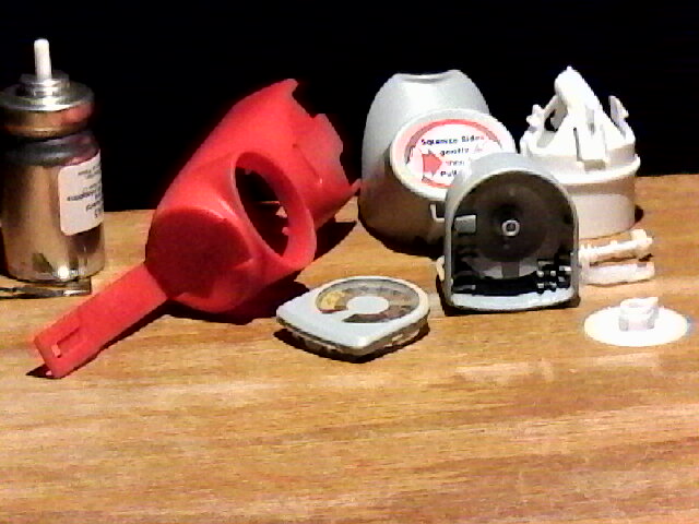 All the parts of the inhaler