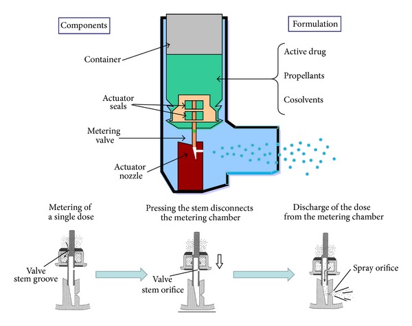 Diagram of inhaler components